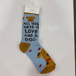 NEW "All You Need Is Love And A Dog" SOCKS from Primitives by Kathy
